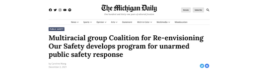 Screenshot of The Michigan Daily website. The headline reads, 